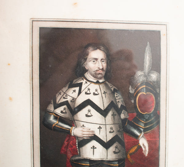 Antique Engraving 'Richard Sutton, Knight from the Picture on the Bodleian Library'