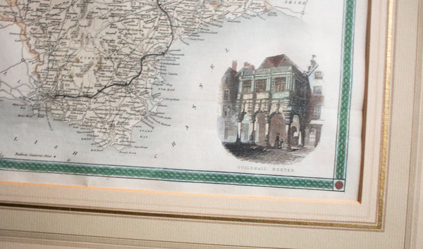 Antique Thomas Moule Map 'Devonshire' Framed and Glazed