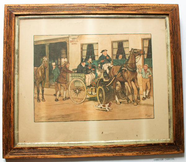 Cecil Aldin Framed and Glazed Print 'The Pickwickians start from the Bull Hotel at Rochester'