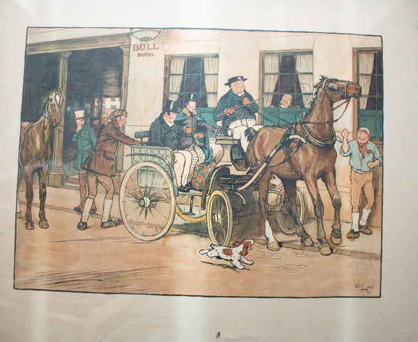 Cecil Aldin Framed and Glazed Print 'The Pickwickians start from the Bull Hotel at Rochester'