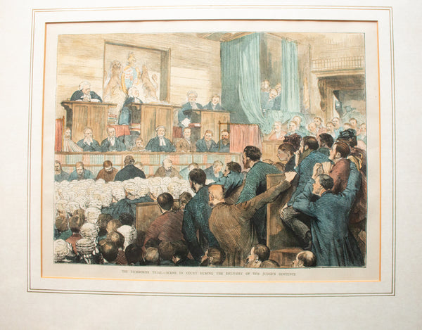 Legal Print 'The Tichborne Trial - Scene in Court During Delivery of the Judge's Sentence' 1874