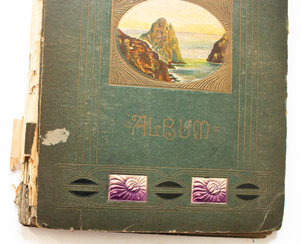 Antique Postcard Album or Scrapbook