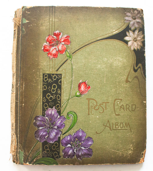 Antique Postcard Album or Scrapbook