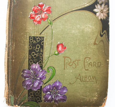 Antique Postcard Album or Scrapbook