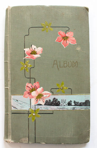 Antique Postcard Album or Scrapbook