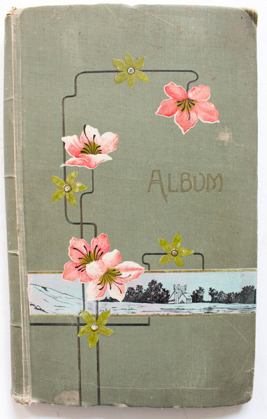 Antique Postcard Album or Scrapbook