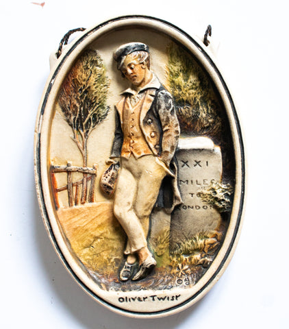 Osborne Ivorex Charles Dickens Wall Plaque 'Oliver Twist'