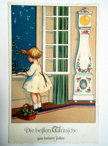 German Christmas and New Year Postcard 'Die besten Wunsche zum neuen Jahre'