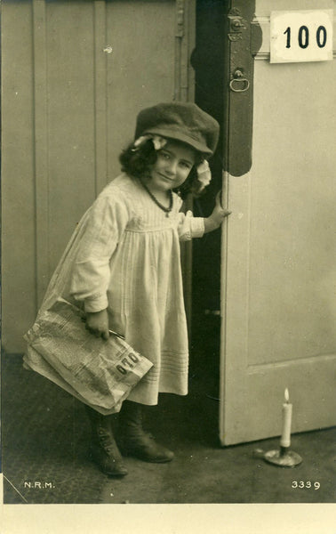 Real Photograph Postcard Little Girl at Bedtime