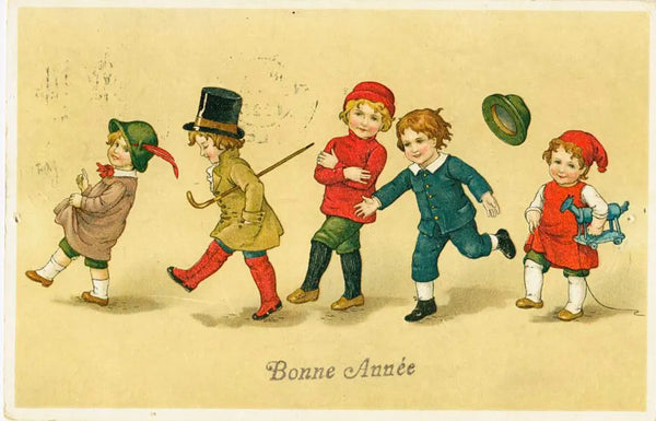 New Year Greetings Postcard 'Bonne Annee'