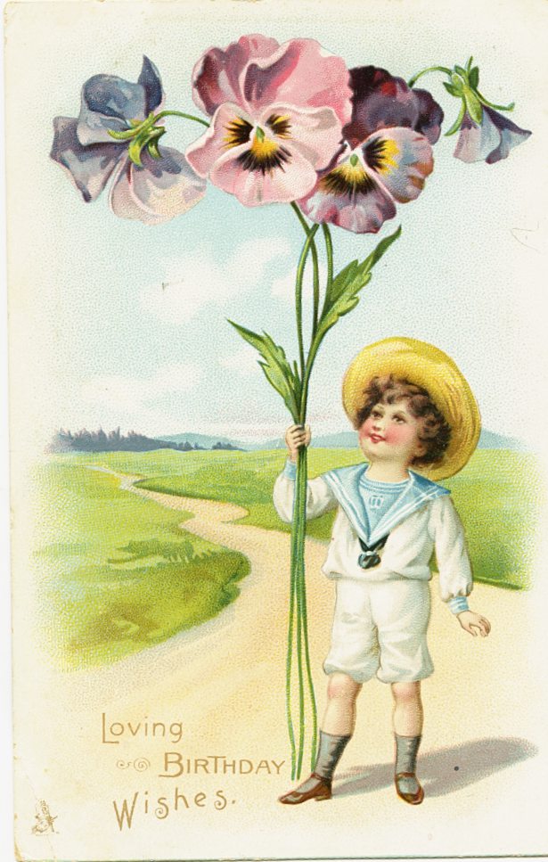 Vintage Tuck's Greeting Series Postcard 'Loving Birthday Wishes'