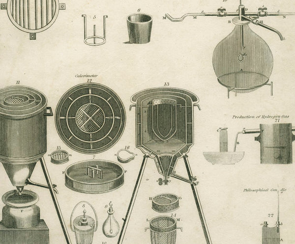 Antique Engraving 'Chemistry.' 1843