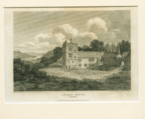 Antique Engraving 'Cotele House, Cornwall' 1810