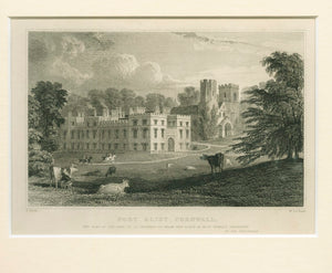 Steel Engraving on Paper 'Port Eliot, Cornwall', 1831