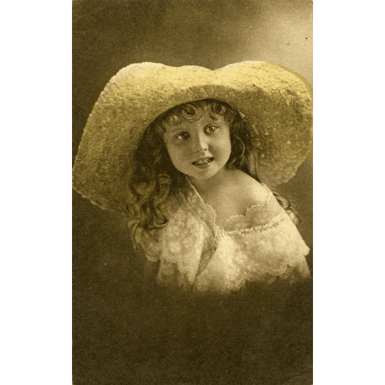 Philco Series Postcard Little Girl in Hat, Vintage Photography, Vintage Postcard