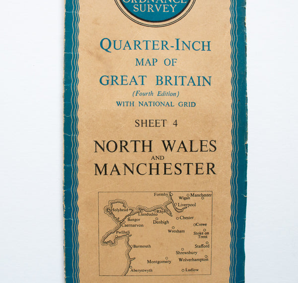 Ordnance Survey 1946 Quarter-Inch Map of Great Britain Sheet 4 North Wales and Manchester