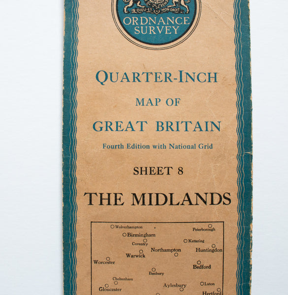 Ordnance Survey 1946 Quarter-Inch Map of Great Britain Sheet 8 The Midlands