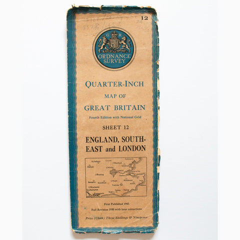 Ordnance Survey 1945 Quarter-Inch Map of Great Britain Sheet 12 England, South-East and London