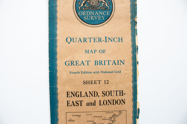 Ordnance Survey 1945 Quarter-Inch Map of Great Britain Sheet 12 England, South-East and London