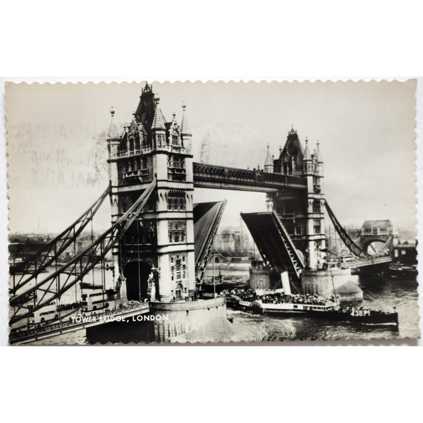 Valentine's Real Photograph Postcard 'Tower Bridge, London'