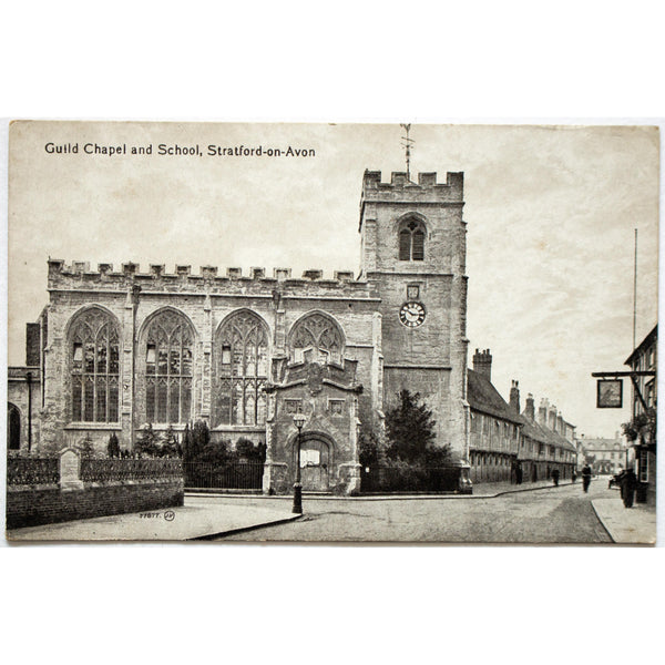 Valentine's Series Postcard 'Guild Chapel and School, Stratford-on-Avon'