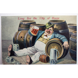 Temperance Postcard 'Long live the City of Booze'