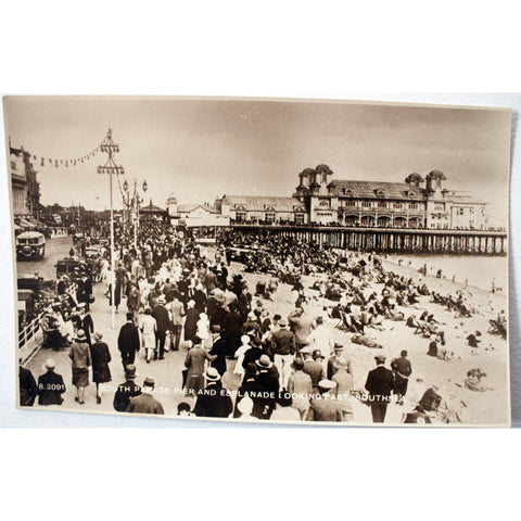 Carbon Bromide Real Photo Series Postcard 'South Parade Pier and Esplanade Looking East, Southsea'