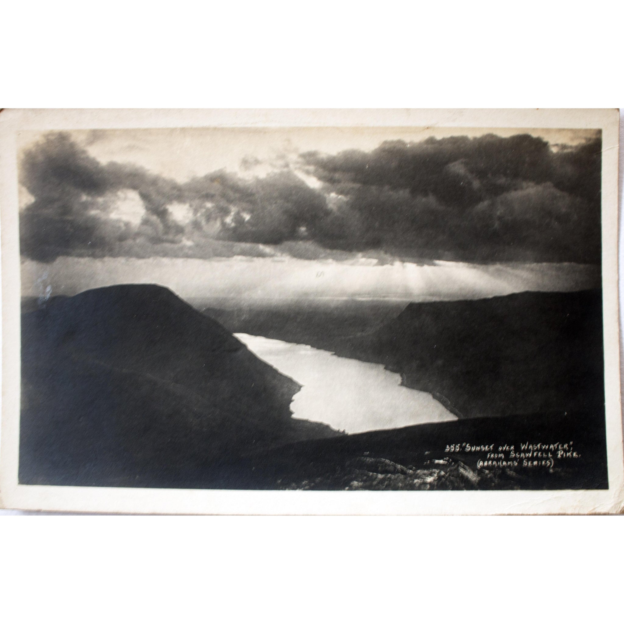 'Abraham's Series' Real Photograph Postcard 'Sunset over Wastwater'.