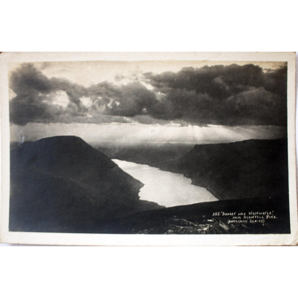 'Abraham's Series' Real Photograph Postcard 'Sunset over Wastwater'.