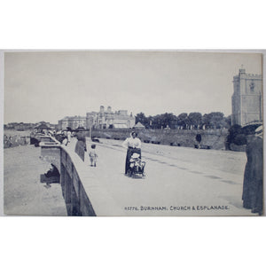 Photochrom 'Wedgwood Series' Postcard 'Burnham, Church & Esplanade'