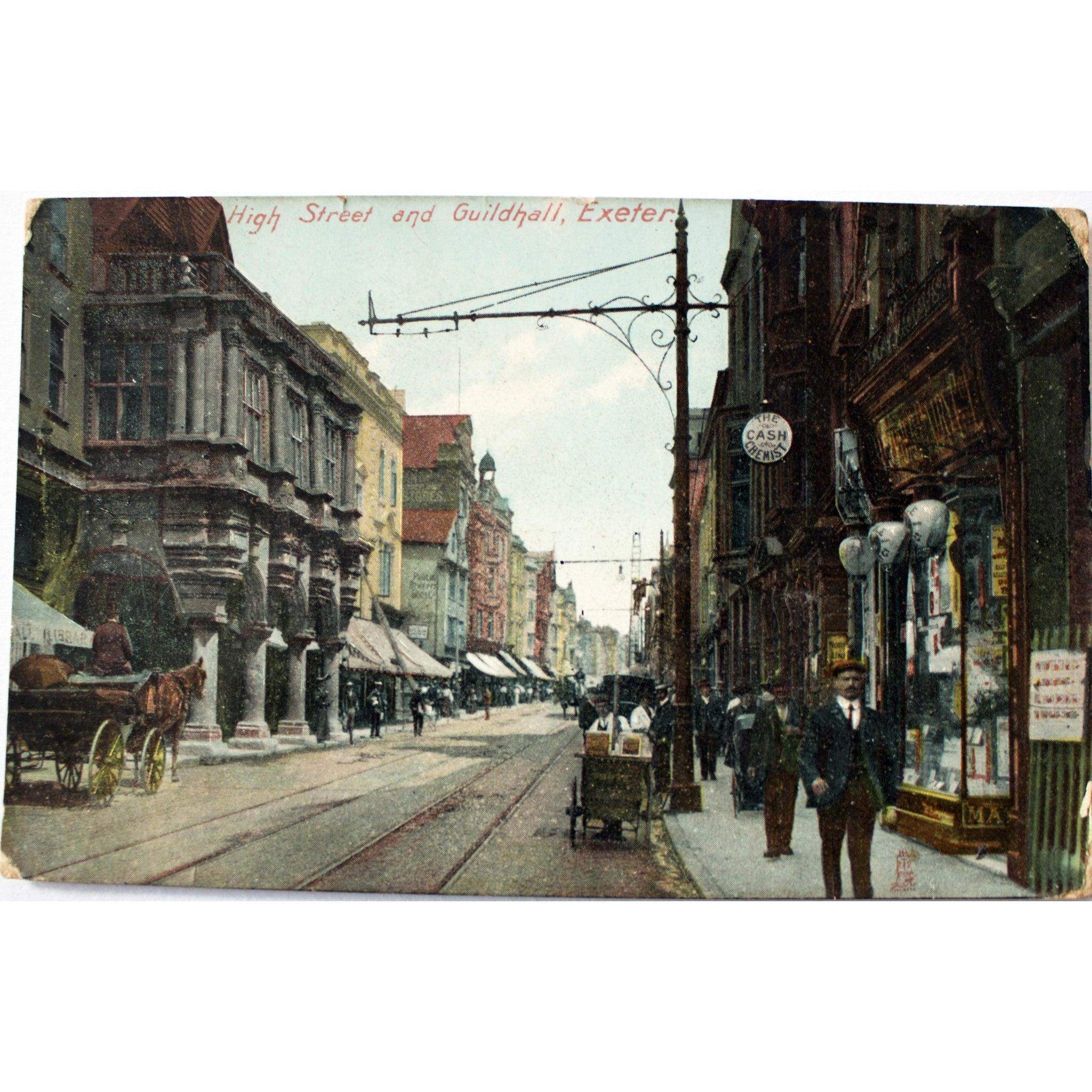 Tuck's 'Rapholette' Postcard 'High Street and Guildhall, Exeter'