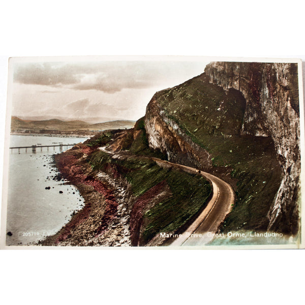 Valentine's Real Photo Postcard 'Marine Drive, Great Orme, Llandudno'