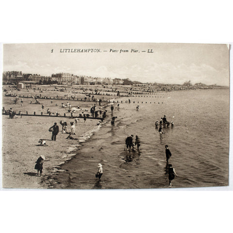 Léon & Lévy (LL) Black and White Postcard 'Littlehampton. - View from Pier'