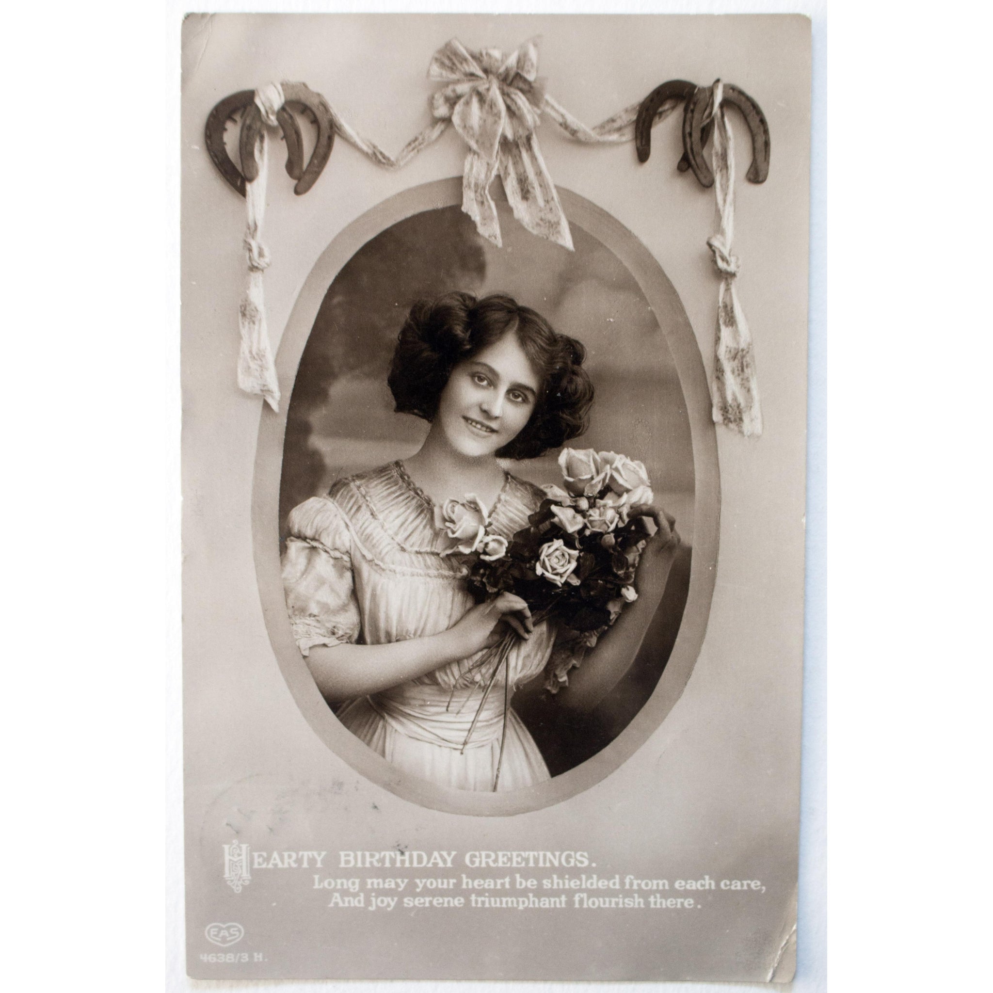 E. A. Schwerdtfeger Real Photograph Postcard 'Hearty Birthday Greetings'