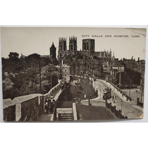 Valentine's 'Phototone' Series Real Photograph Postcard 'City Walls and Minster, York'