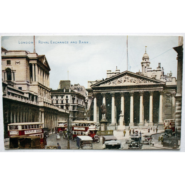 Photochrom Co. Ltd. Postcard 'London: Royal Exchange and Bank'