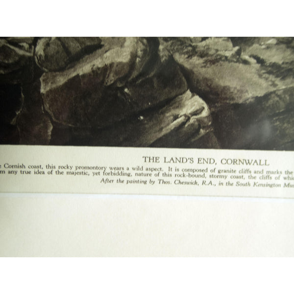 Photogravure 'The Land's End, Cornwall'