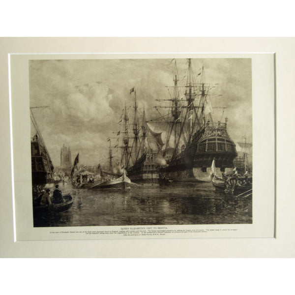 Photogravure 'Queen Elizabeth's Visit to Bristol'