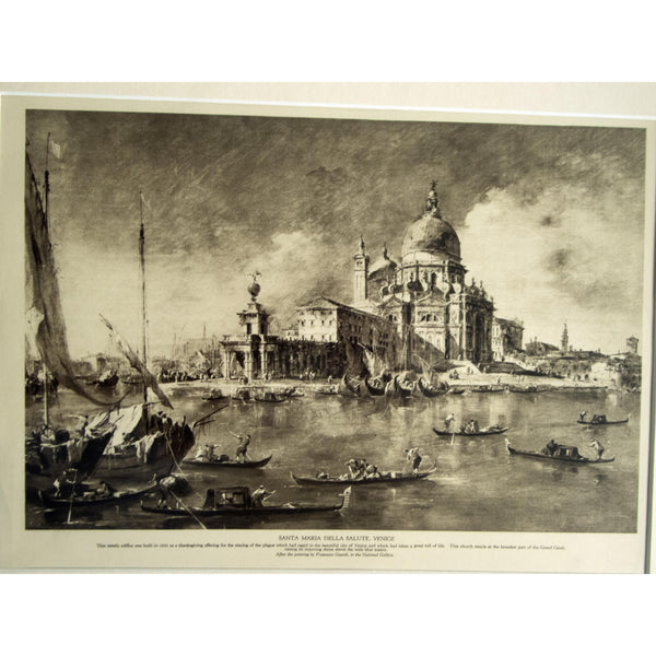 Photogravure 'Santa Maria della Salute, Venice'