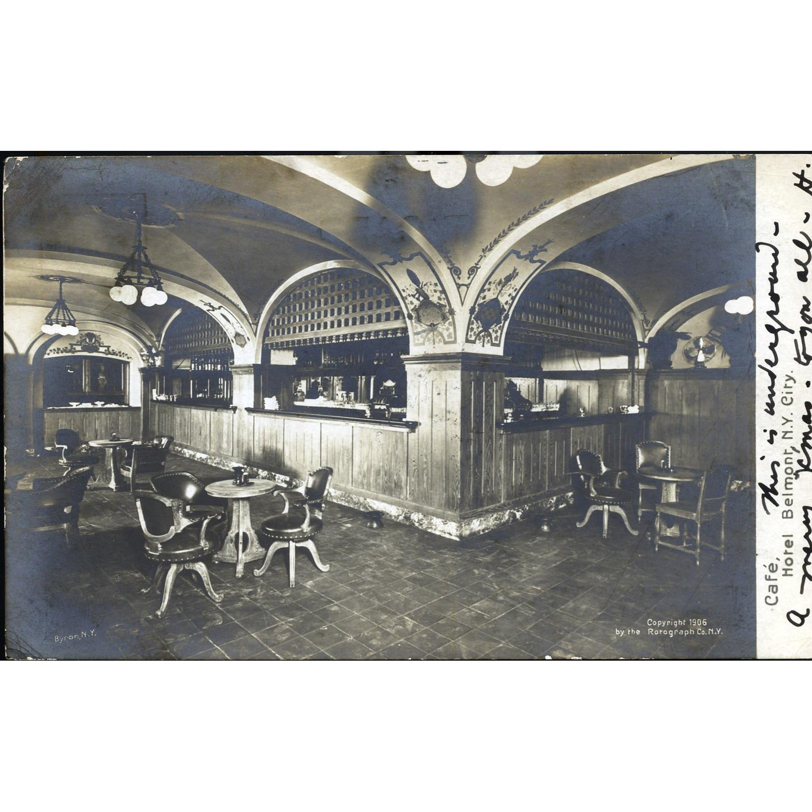 Rotograph Co. Real Photograph Postcard 'Cafe, Hotel Belmont, N.Y. City'