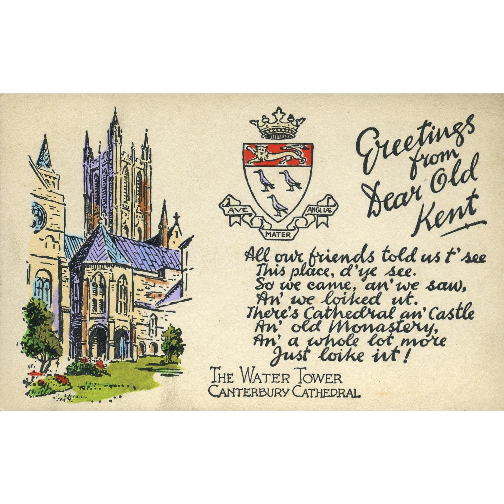 C. W. & Co. Postcard 'Greetings from dear old Kent'