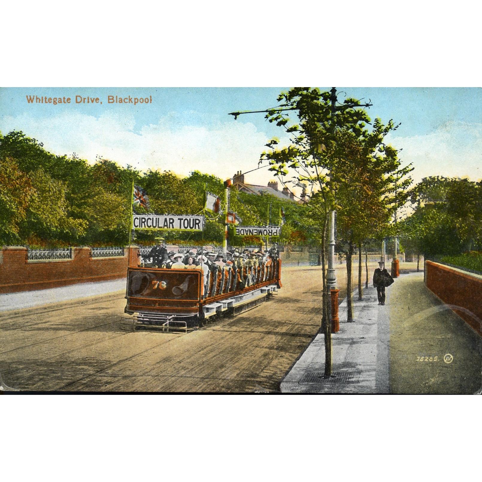 Valentine's Series Postcard 'Whitegate Drive, Blackpool'