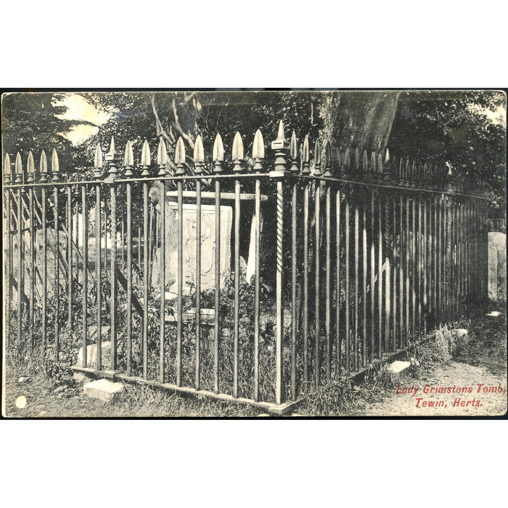 Charles Martin Postcard 'Lady Grimstons' Tomb, Tewin, Herts'