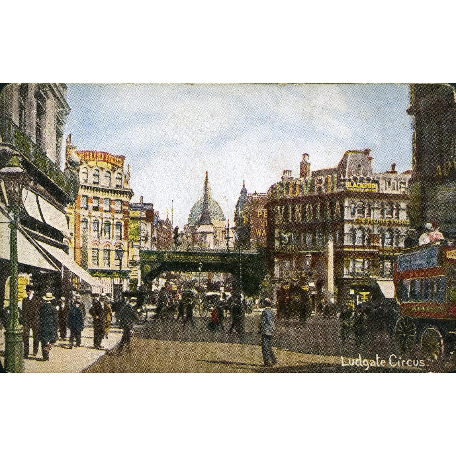 Hildesheimer 'Art Tablet' Postcard 'Ludgate Circus'