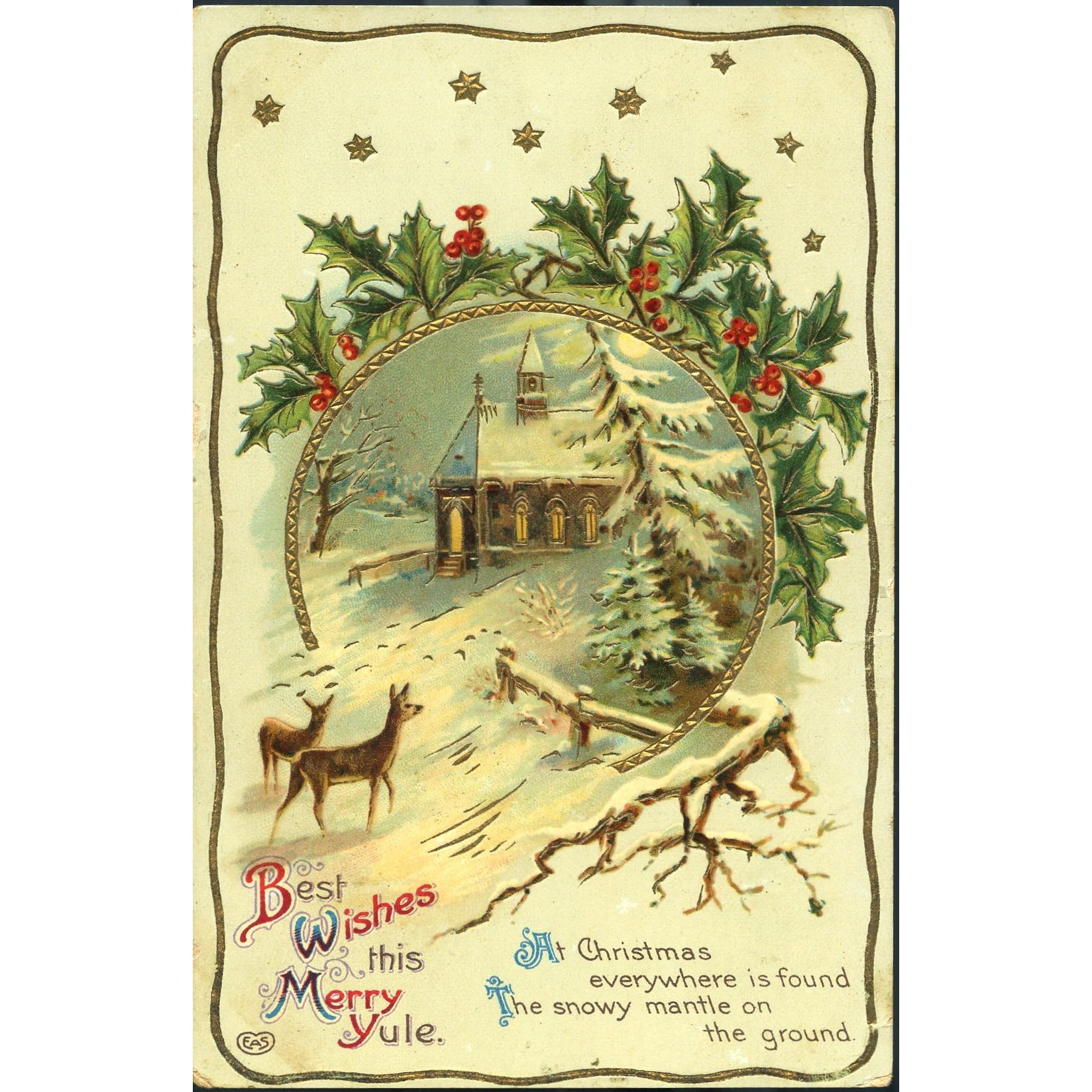 Schwerdtfeger & Co. Postcard 'Best Wishes this Merry Yule'