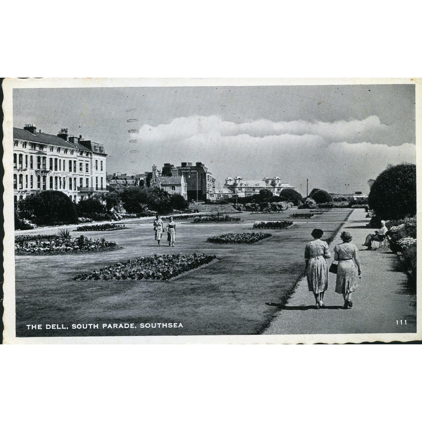 Postcard 'The Dell, South Parade, Southsea'