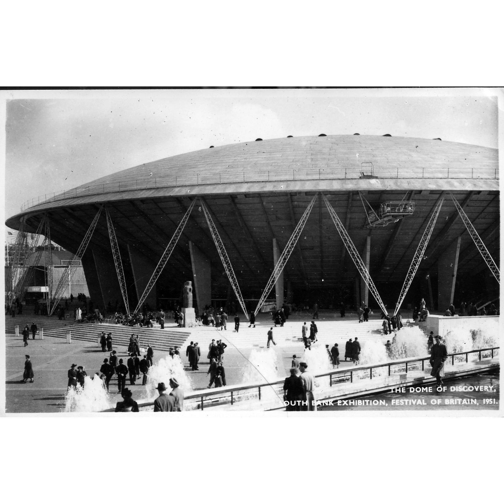 Real Photographic Postcard 'The Dome of Discovery, Festival of Britain, 1951'