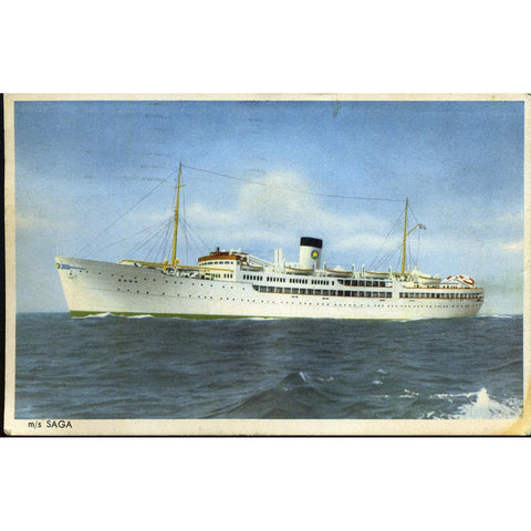 Swedish Lloyd Gothenburg London Line Cruise Ship Postcard