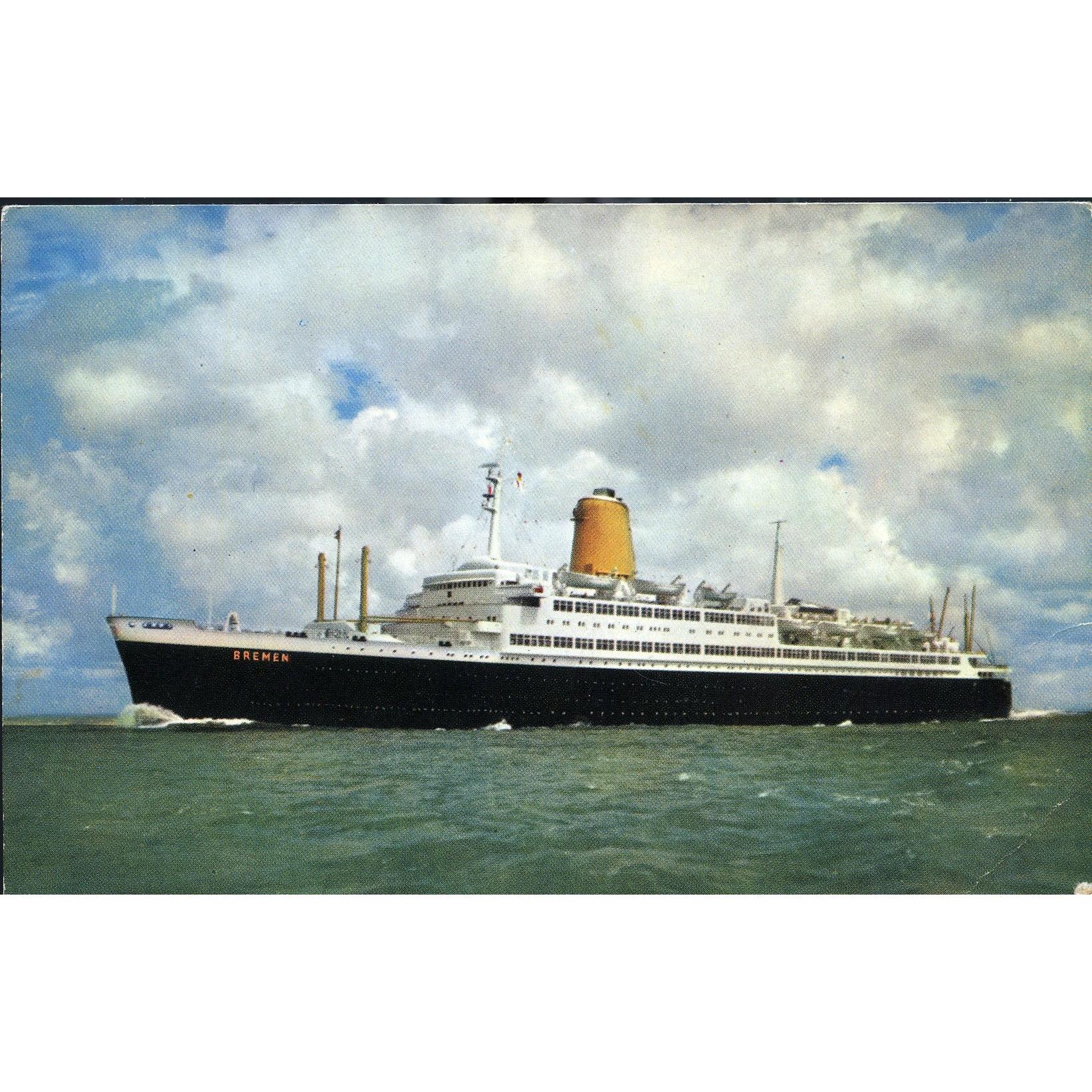 Cruise Ship Postcard 'T.S. "Bremen", Flagship of North German Lloyd'