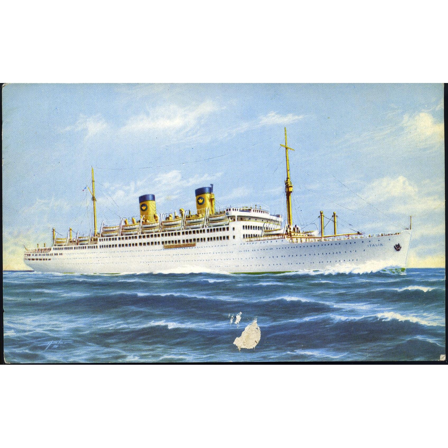 Cruise Ship Postcard Home Lines m/s "Italia"'